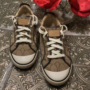 🌹 Vintage Coach • Barrett Signature Brown and White Sneakers Classic Style!